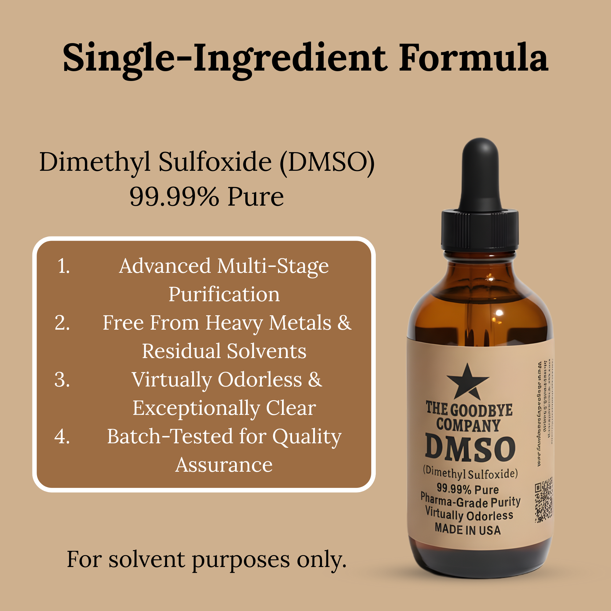 The Goodbye Company DMSO Pure Dimethyl Sulfoxide Solvent