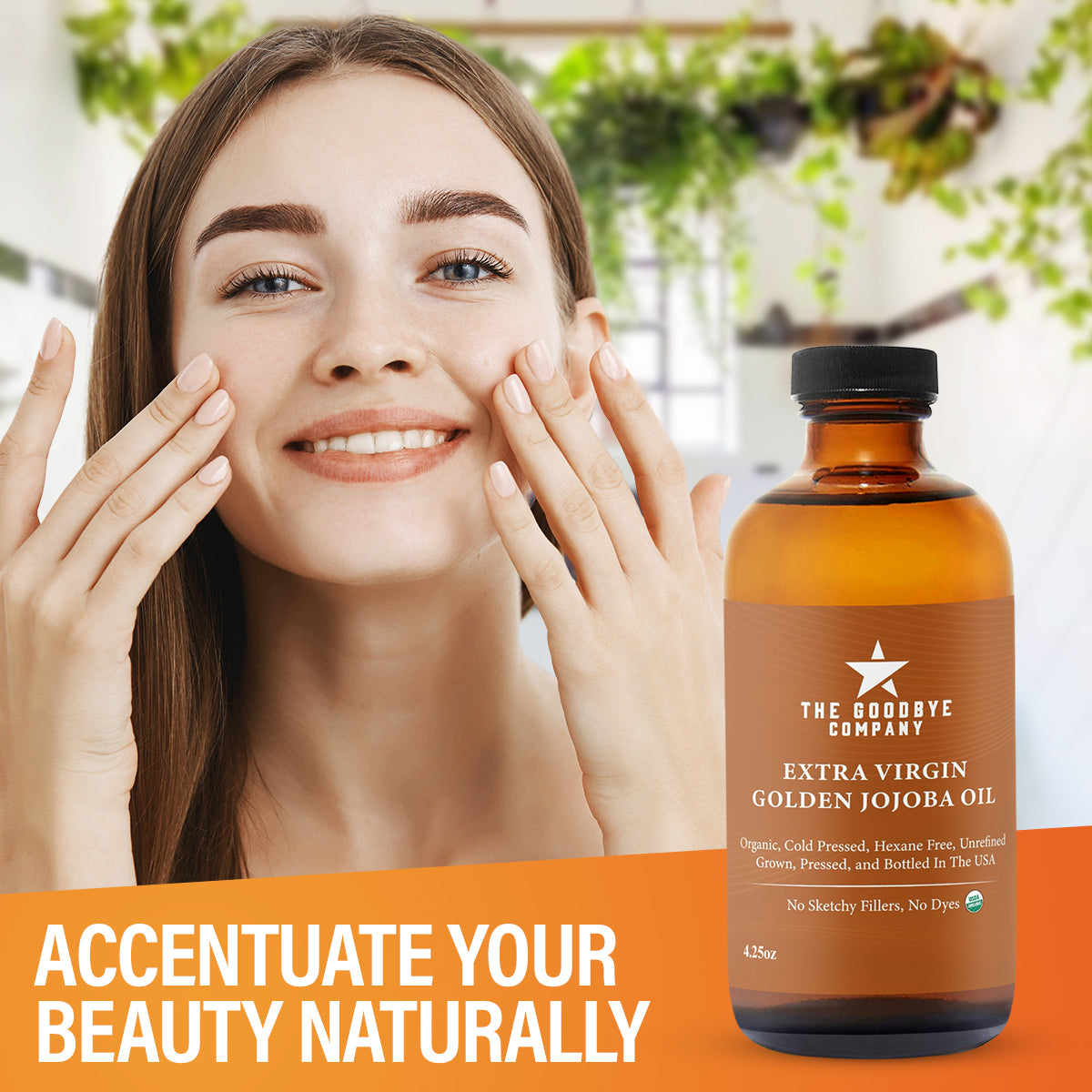 The Goodbye Company USDA Organic Extra Virgin Golden Jojoba Oil