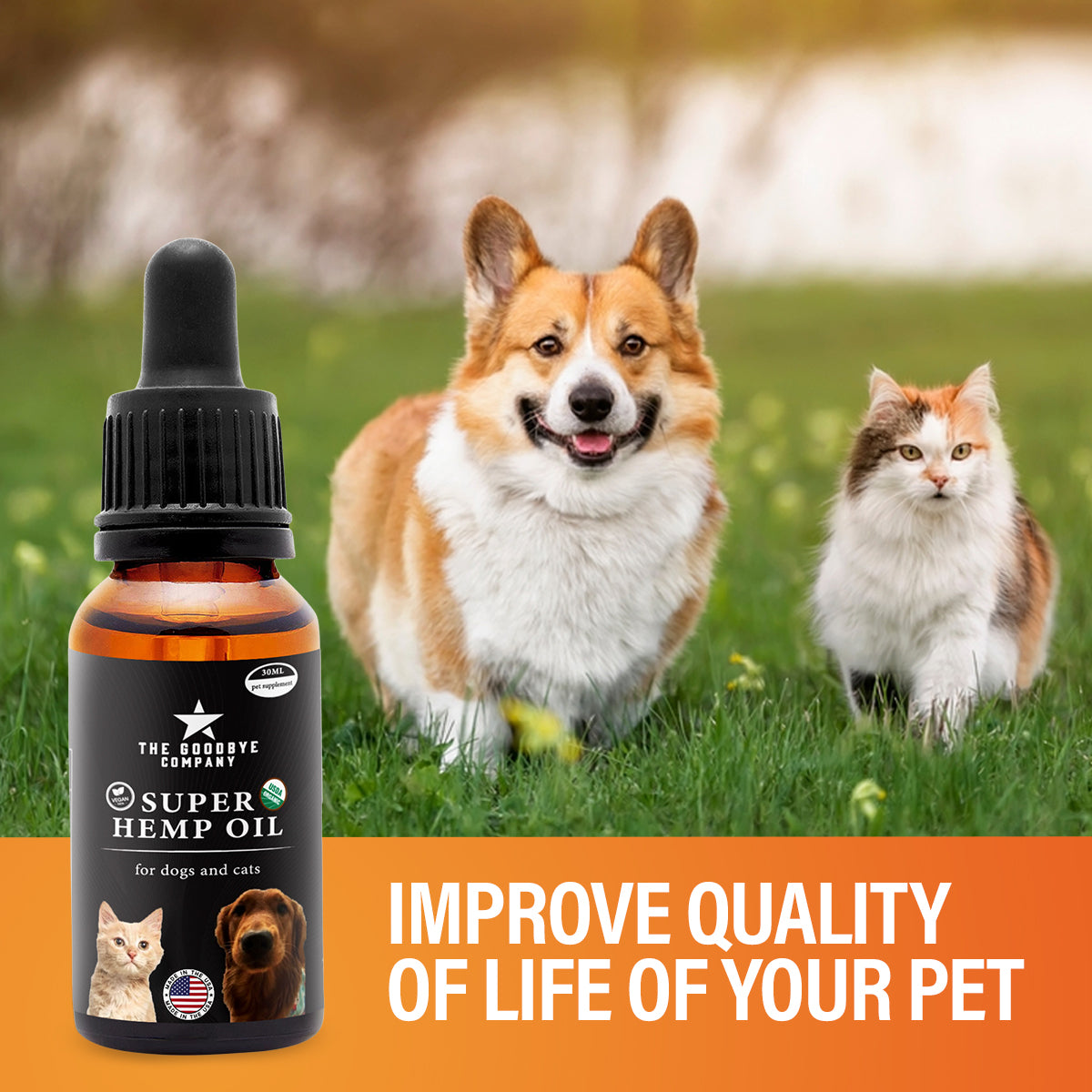 The Goodbye Company Super Hemp Oil for Dog & Cat Anxiety Relief [30ml]