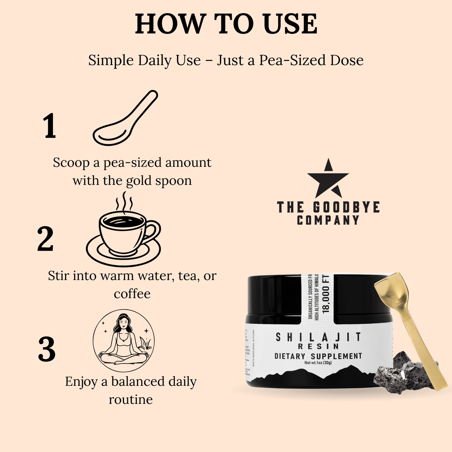 The Goodbye Company Organic Himalayan Shilajit Resin