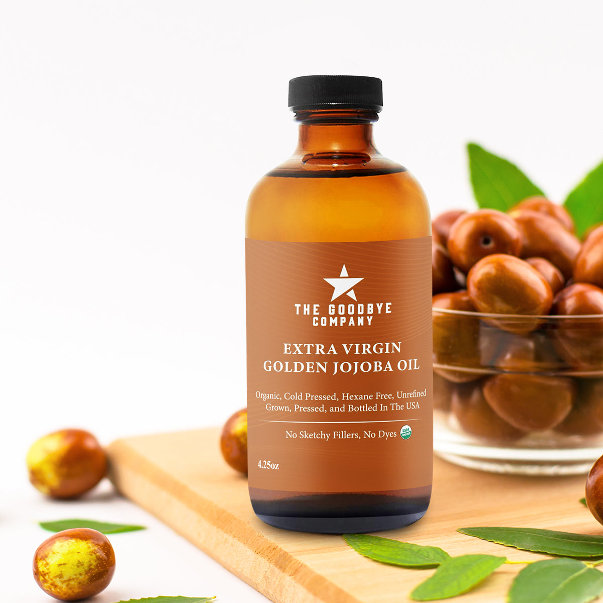 The Goodbye Company USDA Organic Extra Virgin Golden Jojoba Oil