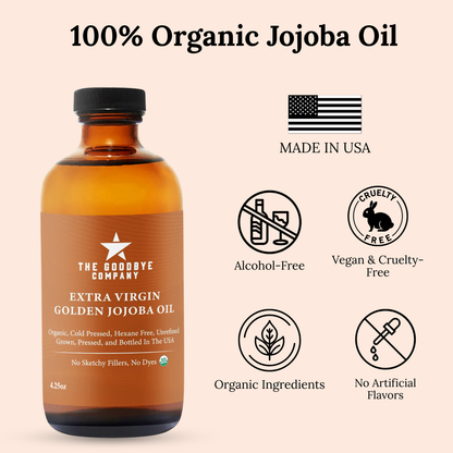The Goodbye Company USDA Organic Extra Virgin Golden Jojoba Oil