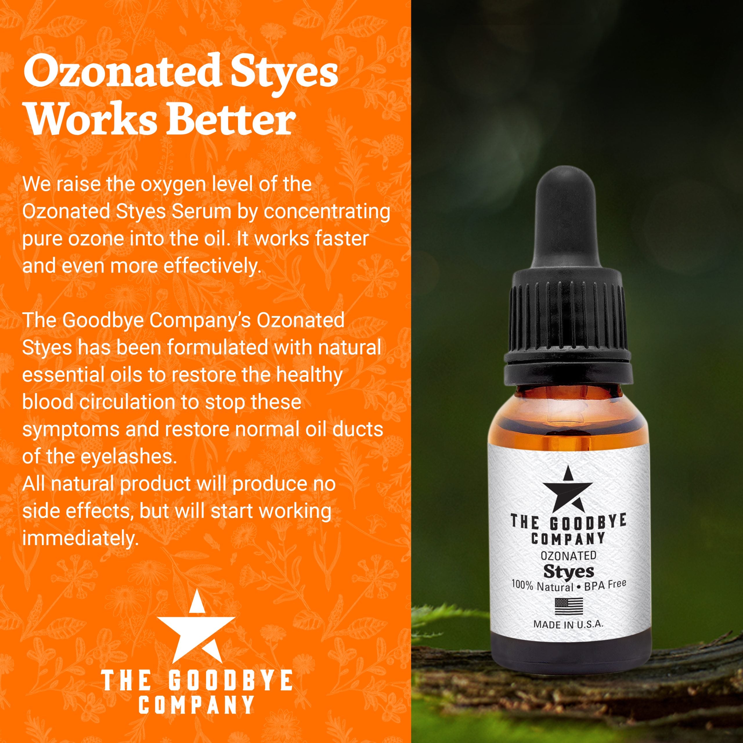 The Goodbye Company Ozonated Styes Serum for Styes Chalazion and Blepharitis