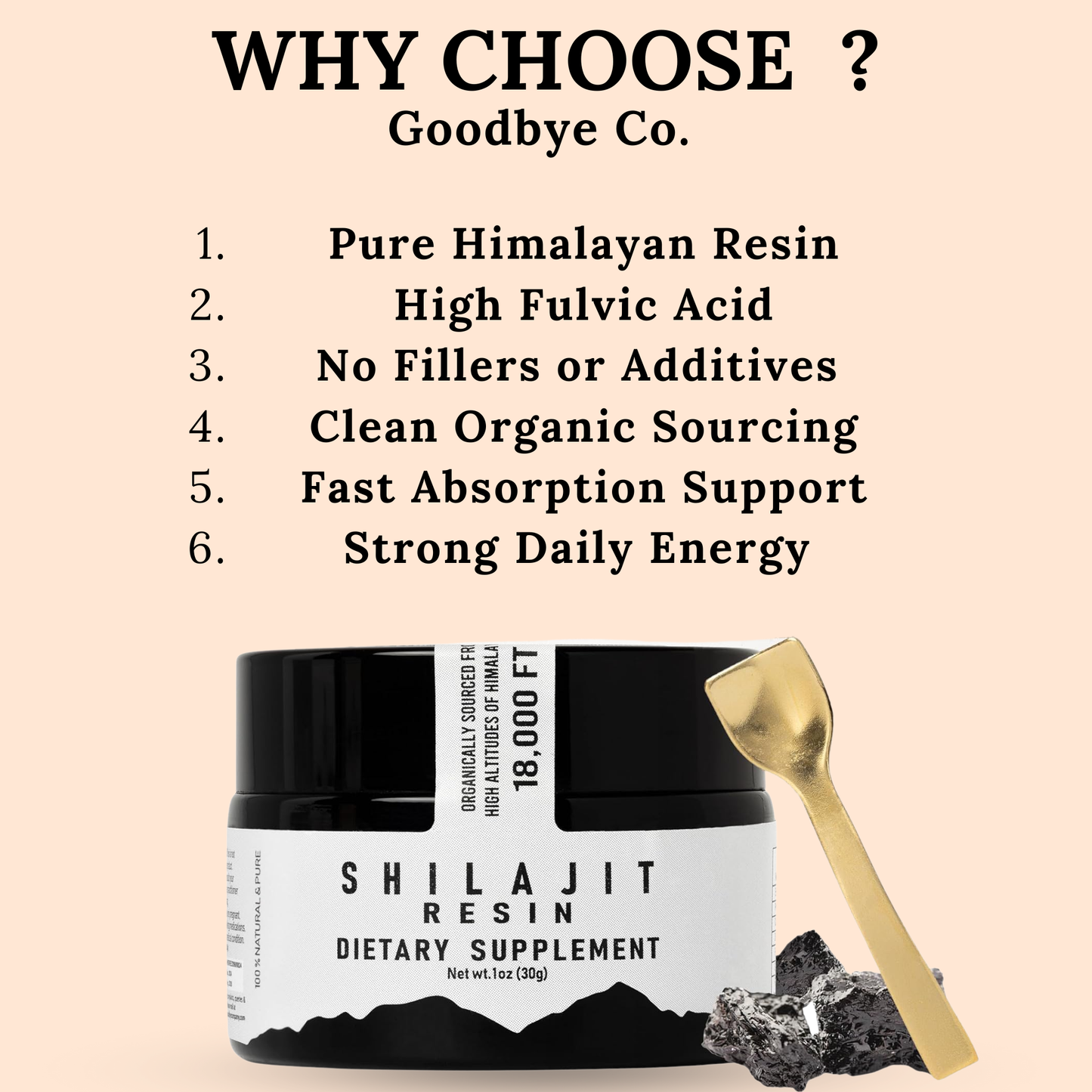 The Goodbye Company Organic Himalayan Shilajit Resin