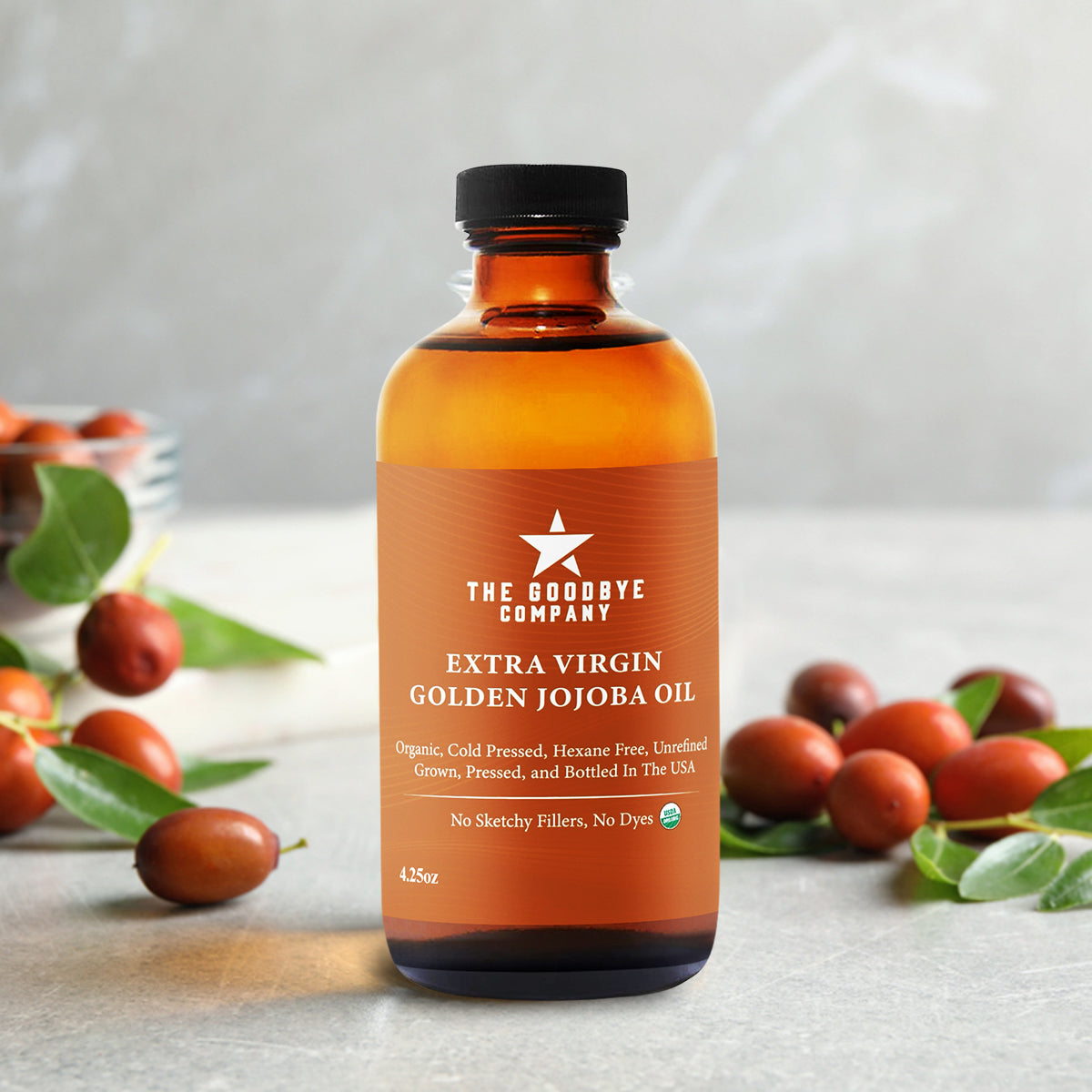 The Goodbye Company USDA Organic Extra Virgin Golden Jojoba Oil