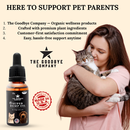 The Goodbye Company Super Hemp Oil for Dog & Cat Anxiety Relief [30ml]